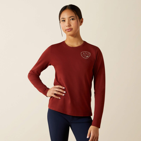 ARIAT　W's EQ ICONS長袖Tシャツ　マダーブラウン